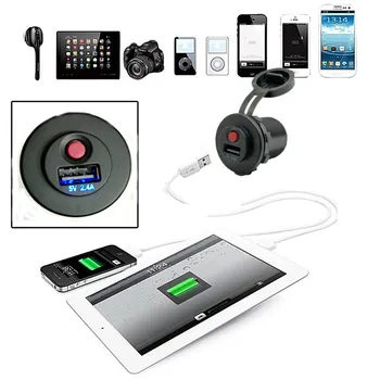

Switch Button USB Motorcycle Phone Power Supply Charger Waterproof Port Socket For ford For auto For mazda for Audi Q3 For bmw