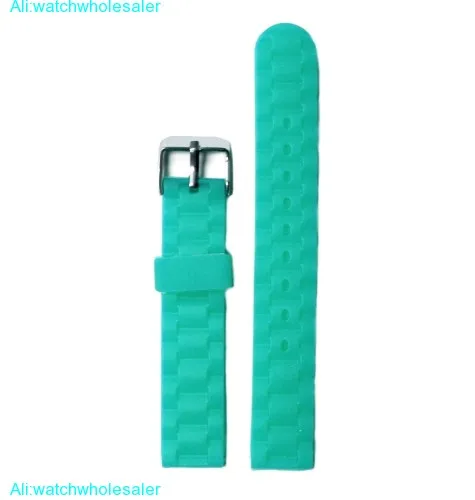 16mm Sky Blue Color Silicone Jelly Rubber Unisex Watch Band Straps WB1060P16JB