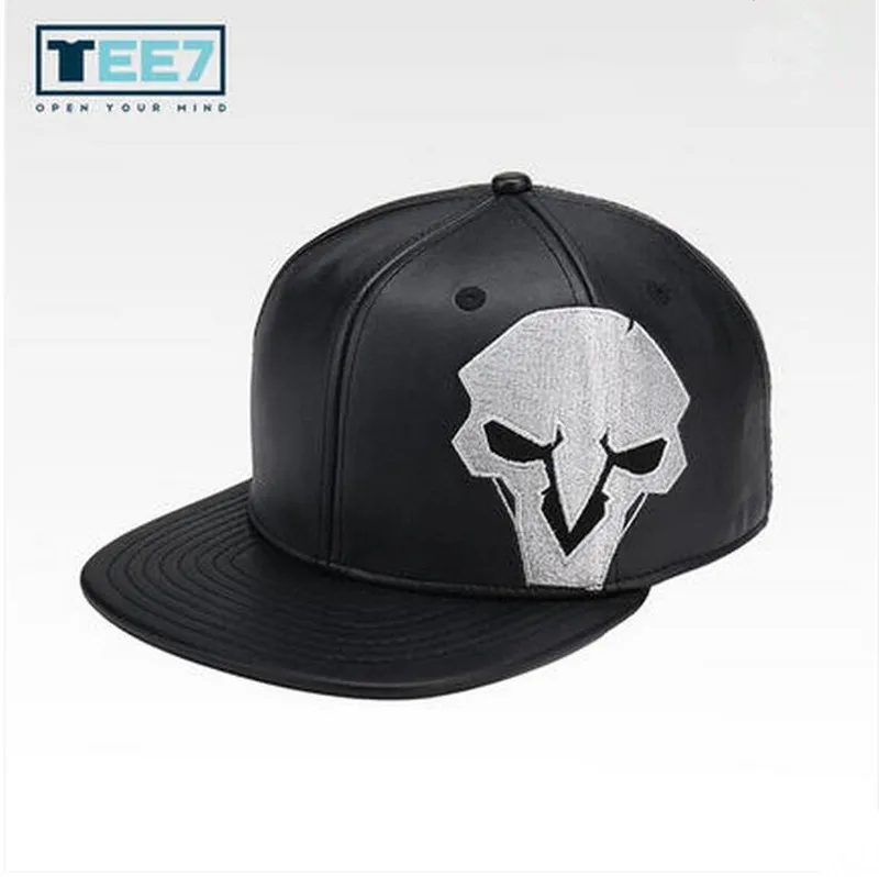 

TEE7 2017 Hot Game OW PU Baseball Cap hat Reaper Soldier76 Cosplay hat Christmas gift