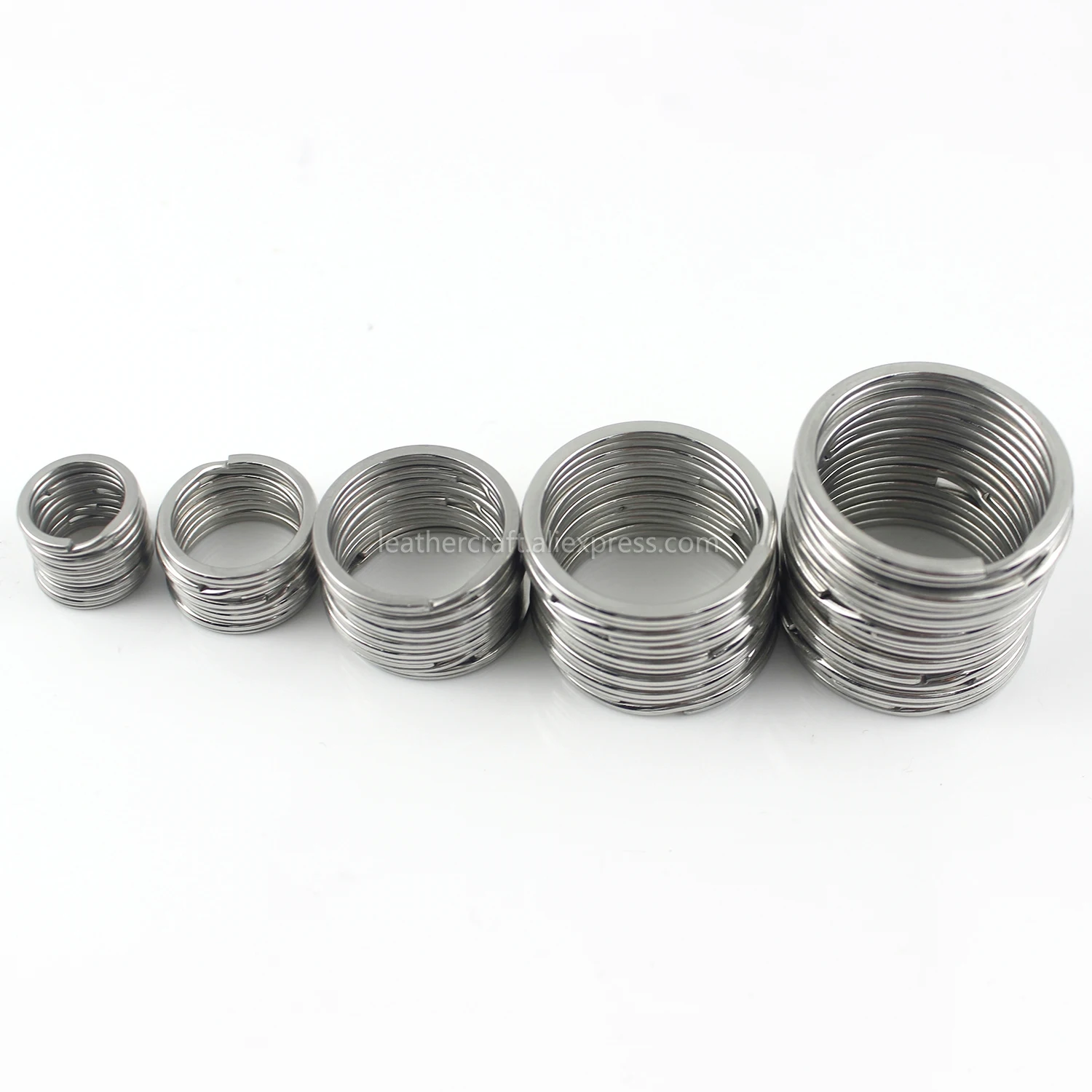 

5pcs Metal Split Rings Double Loop Keyring 10-38mm Keychain Keys Holder DIY Leather Craft hardware Stainless Steel