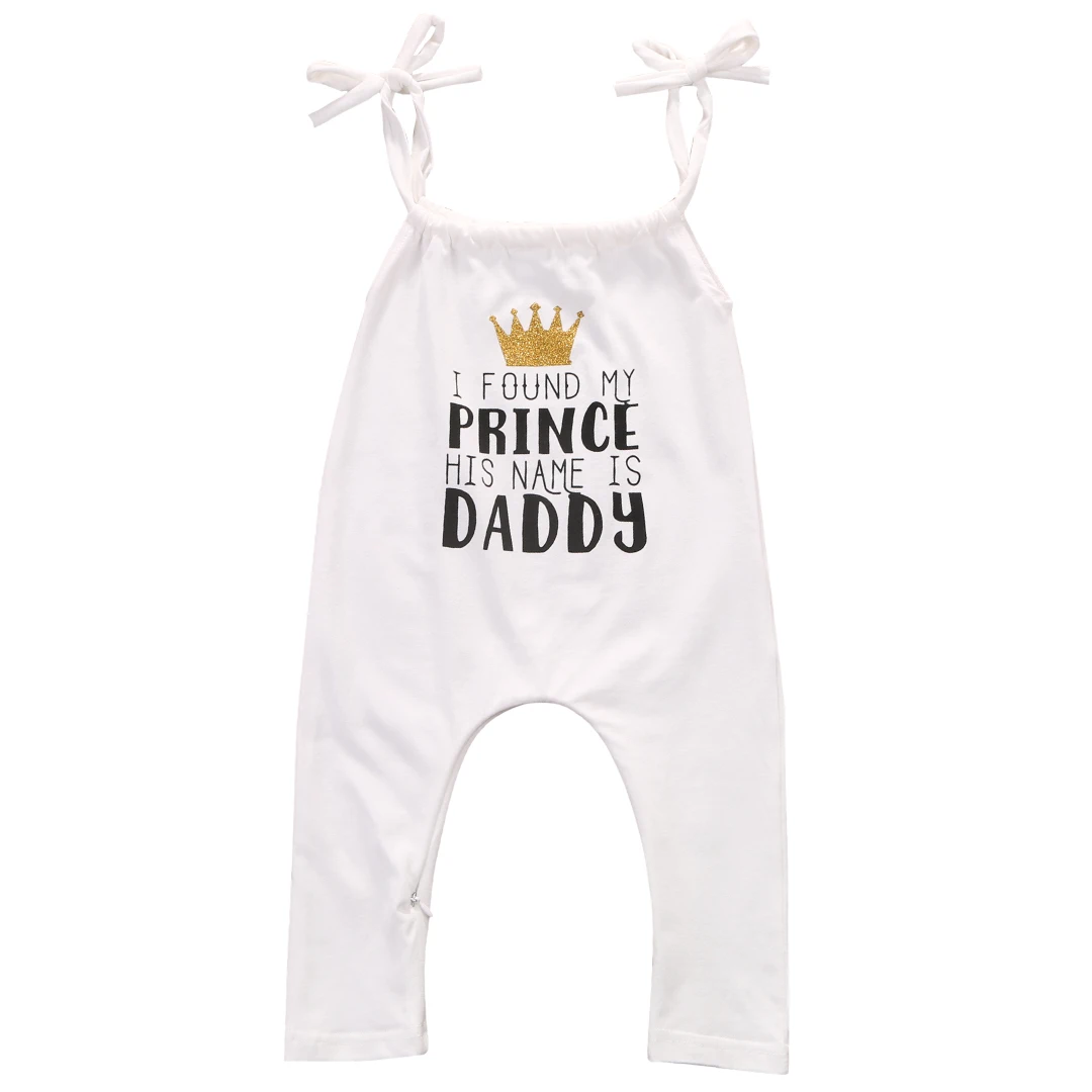 Summer 2017 Newborn Baby Girl Belt Romper Summer Sleeveless Daddy is My