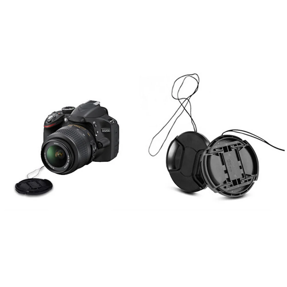 new arrival Durable 52 Mm Front Lens Cap Center Snap On Lens Cap For Nikon+ Leash Multi-Functional