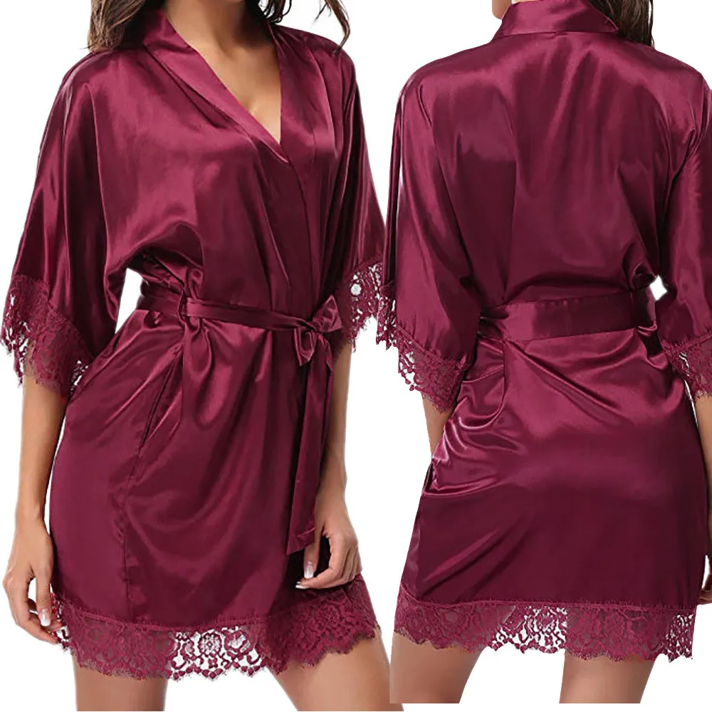 

2019 Autumn Sexy Women's Sleepwear Pajamas Suit Lady Lace Sleepwear Nightwear