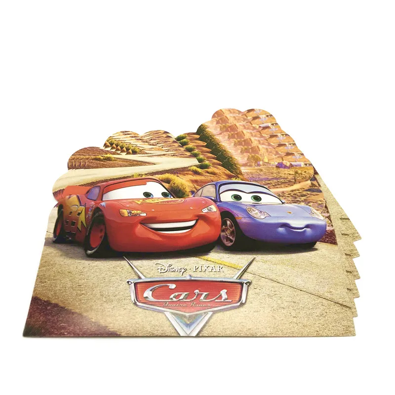 

Disney Cars Thank-You Card Lightning McQueen Invitation Card Mini Greeting Card For Baby Shower Child Birthday Party Supply 6pcs