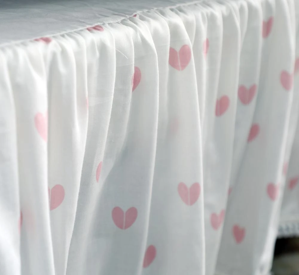 Crib Bed Skirt Dust Ruffle For Baby Girls And Boys Bedding Sets Heart Sheets Aliexpress