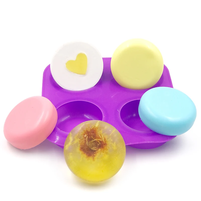 

4 Holes Round Silicone Soap Mold Cake Mousse Chocolate Jelly Moulds Handmade Fimo Clay Molds Soap Mould Diy For Soap Making