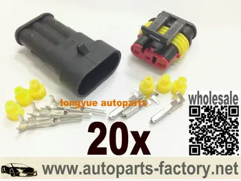 

longyue 3 way pin 20 kit set modo impermeabile filo elettrico connecttore