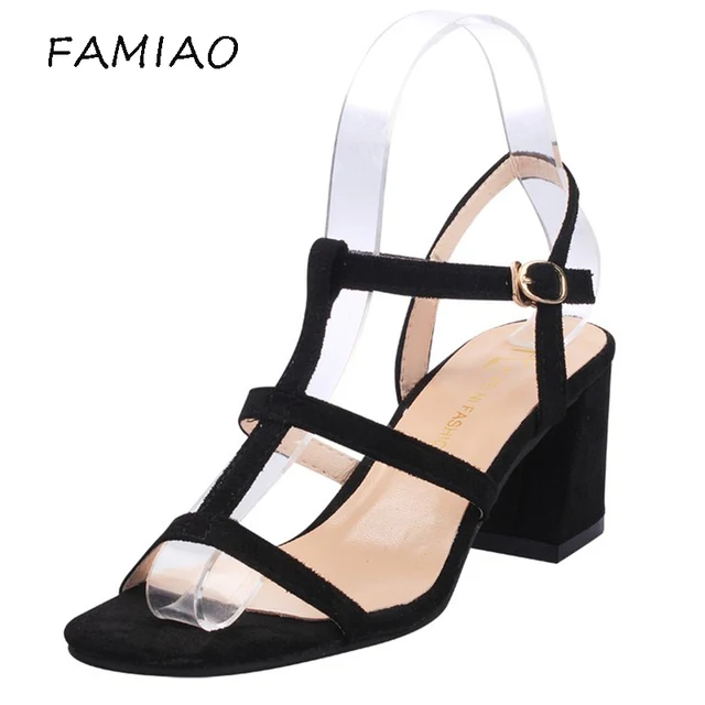 FAMIAO 2018 Sexy Women Pumps Open Toe Lace up Heels Sandals Woman Sandals Thick with Women Shoes women High heels for Ladies