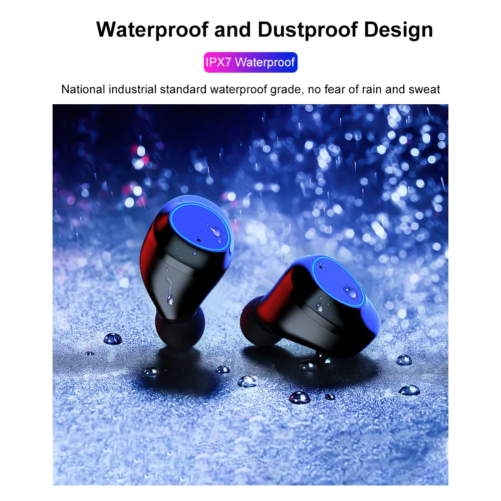 TWS Bluetooth 5 0 наушники Настоящие беспроводные Водонепроницаемые спортивные с