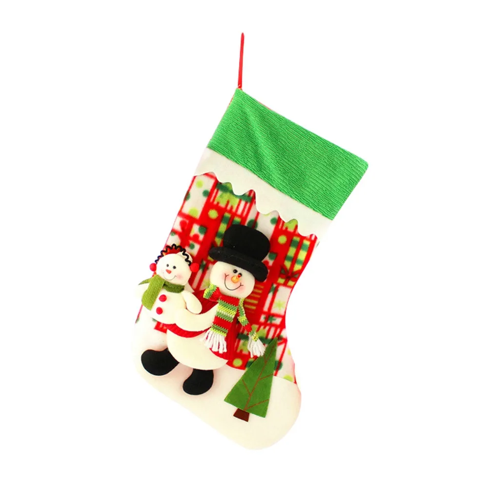 Чулки и держатели для подарков Рождественская елка Висячие вечерние украшения дерева лося носок для конфет подарочные конфеты сумки