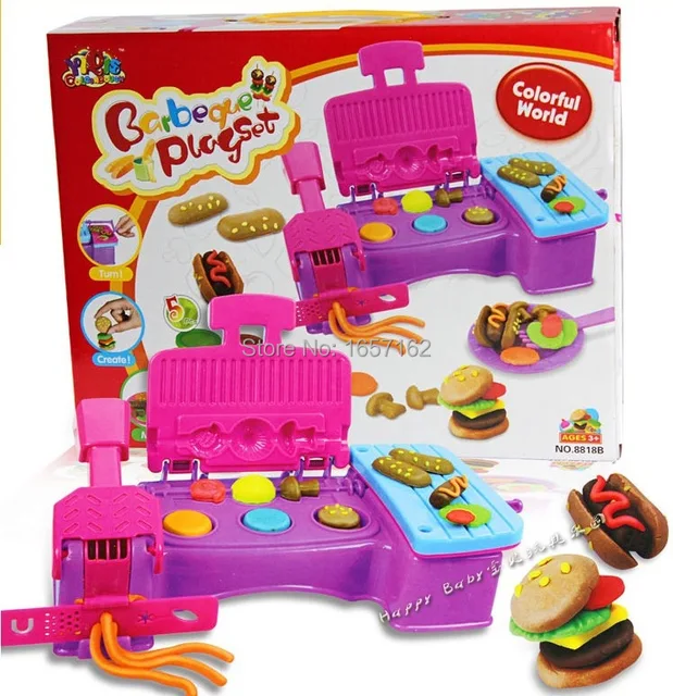 Plasticine Kitchen tools set Toys making mutilcolor foods by DIY Non
