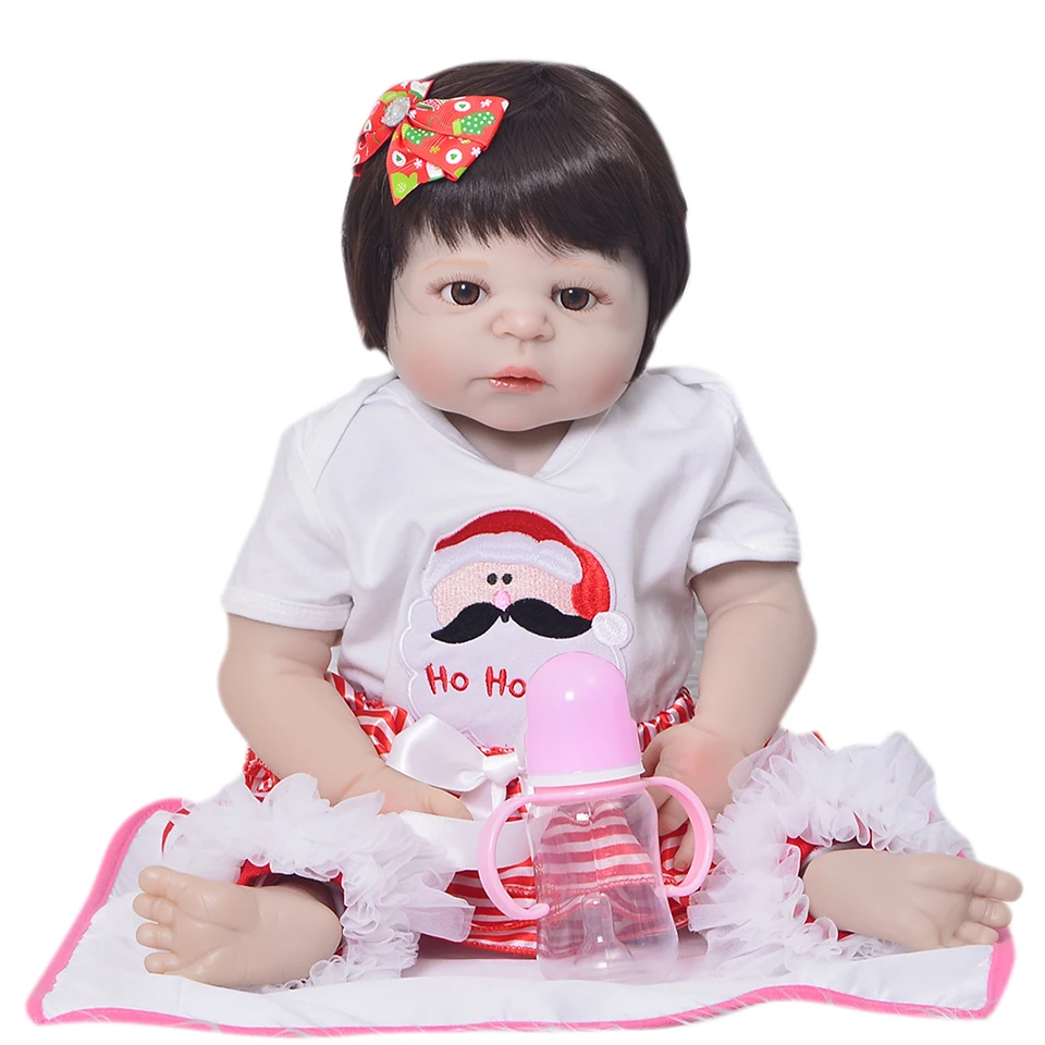 

Simulation Babies 23'' Realistic Reborn Dolls Full Silicone Vinyl Lifelike Reborn Baby Dolls Toy Girl Christmas Birthday Gifts