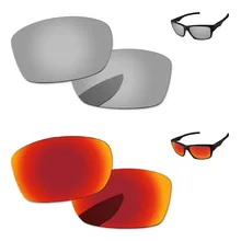 Chrome Silver& Red 2 пары зеркало Поляризованные замены линзы для Юпитер квадратные солнечные очки Frame UVA и UVB Защита