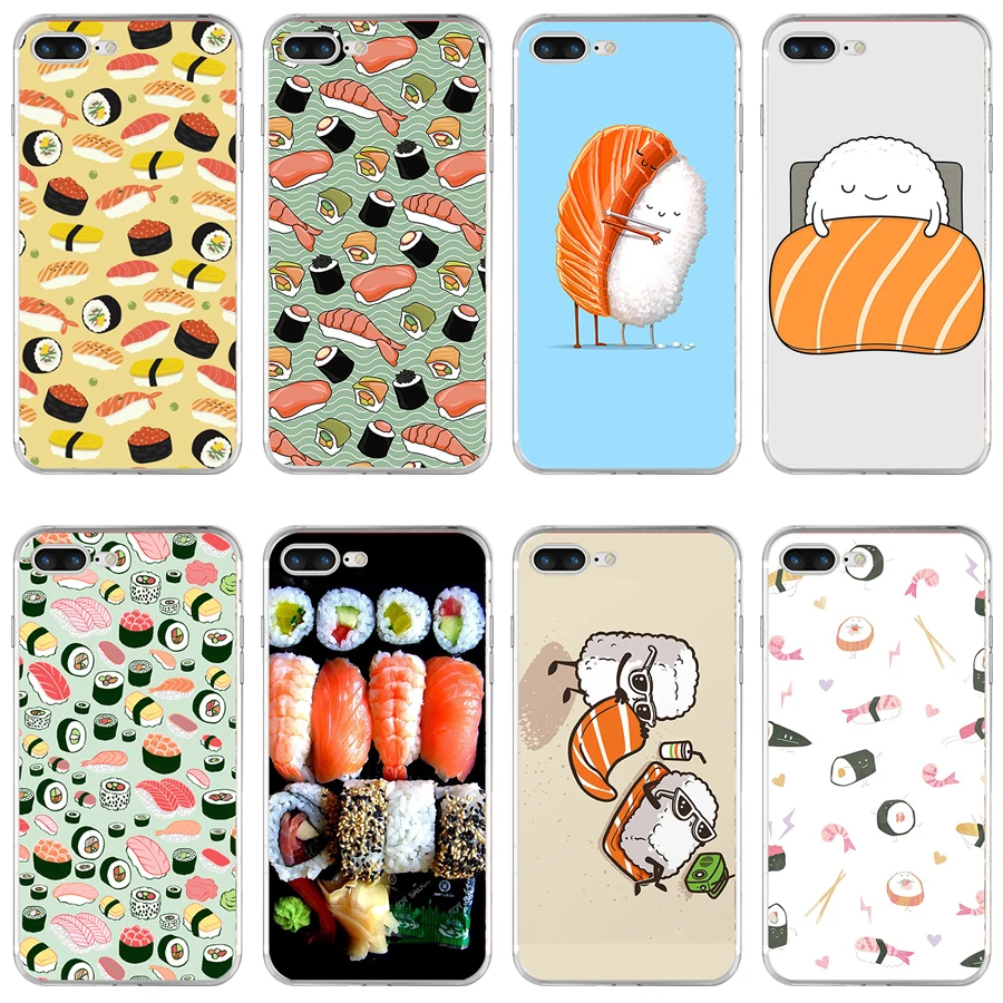 

31H Japanese Sushi love Soft TPU Silicone Cover Case For Apple iPhone 6 6s 7 8 plus Case