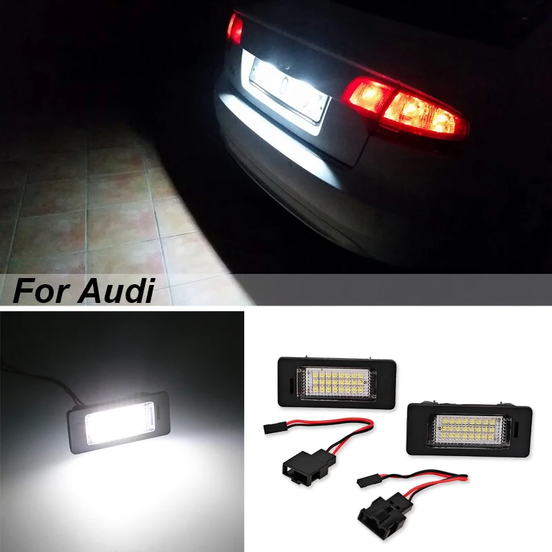2pcs Car LED License Plate Lights Bulb Error Free Signal Lamp for Audi