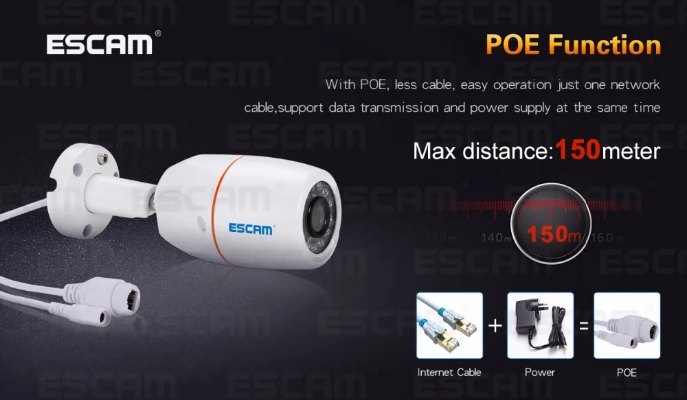 ESCAM PNK805 HD 1080p 8CH POE NVR система безопасности с детектором движения, сигнальная запись, ONVIF IP66 Водонепроницаемая ИК камера