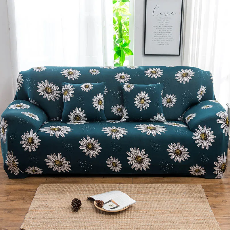 Современные цветочные Геометрические Печатные Чехлы для диванов гостиная эластичный спандекс полиэстер анти-грязный чехол для дивана все включено чехол