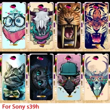 Soft TPU Phone Cases For Sony Xperia C S39h C2305 Cases Tiger Deer Lion Hard Back