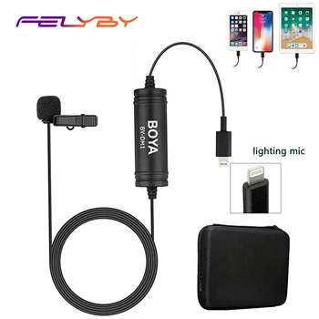 

FELYBY BY-DM1 Lavalier Lapel Clip-on Microphone with Lightning Connector Compatible with iPhone/iPad/iPod/Nano Touch,Vlog