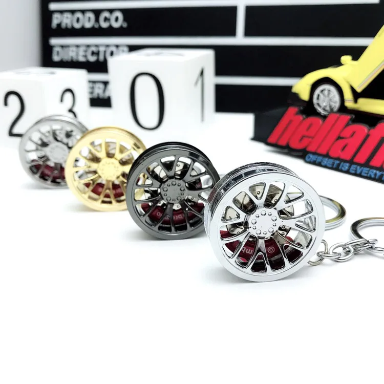 

1pc Car Wheel Tire Keychain Car Styling Cool Luxury Key Ring Alloy Auto Part Model Car Keyring Hub Turbo Keychain Bag Pendant