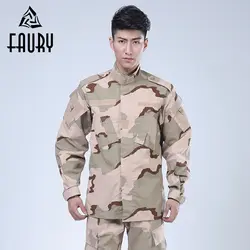 Для мужчин Камуфляжный костюм армия военная форма Тактический штаны-карго Bdu Боевой форма воротник куртки с длинными рукавами брюки для