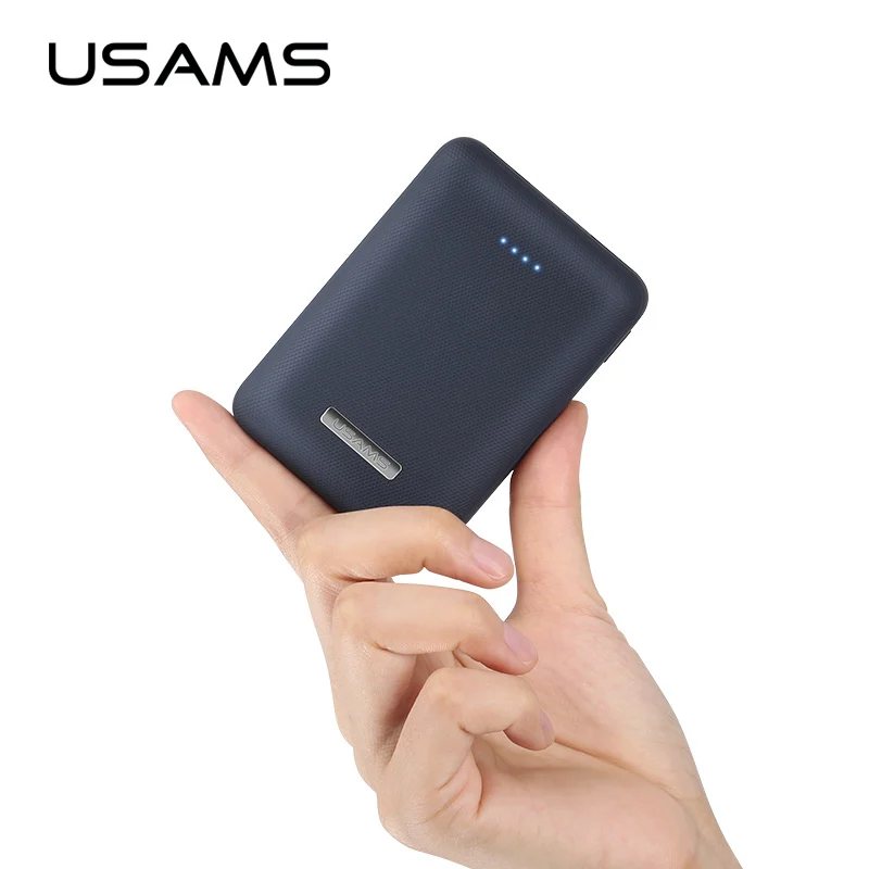 

USAMS Ultra-mini Light 10000mah Power Bank Dual USB Portable Powerbank 5V 2A Fast Phone External Battery for iPhone X~5 Samsung