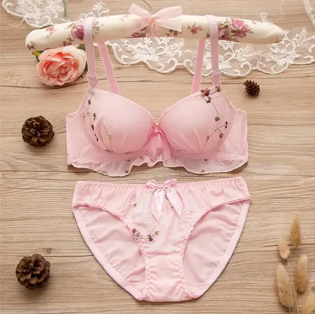 Hot Cute bra panty Girls cotton bras and panties ladies underwear Women