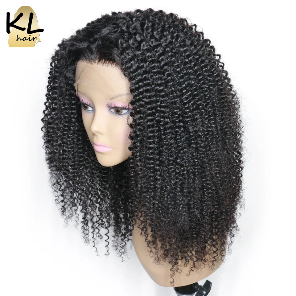 

250% Density Lace Front Human Hair Wigs For Black Women Mongolian Remy Hair Kinky Curly Lace Frontal Wigs With Baby Hair KL Hair