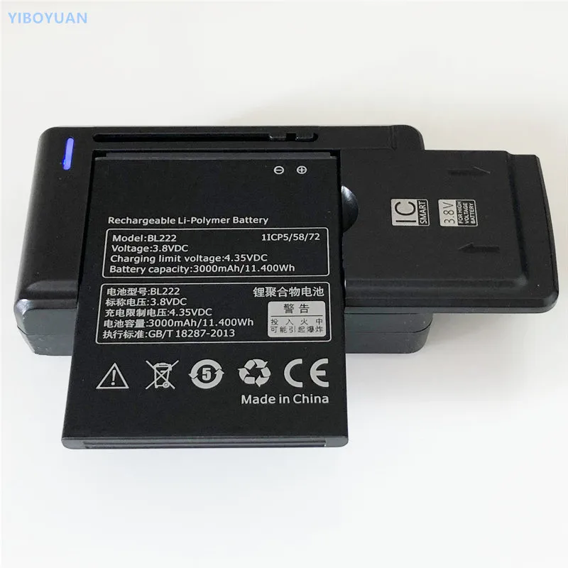 

3.8V 3000mAh BL222 For Lenovo S660 S668T Battery + SS-C1 Charger