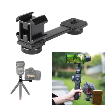 

Triple Hot Shoe Mount Adapter Microphone Extension Bar for Zhiyun Smooth 4 DJI Osmo Pocket Gimbal Accessory