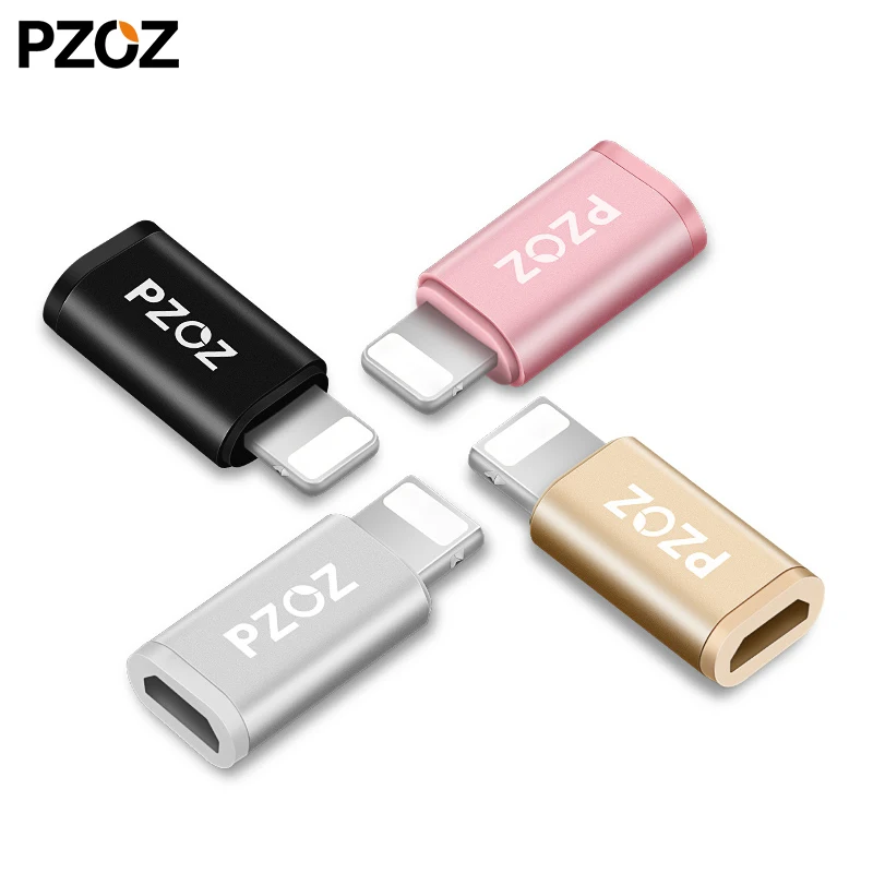 PZOZ Micro USB Женский Для iphone 8 Pin мужской адаптер синхронизации и зарядки для iphone 6 7 8 X конвертер OTG портативный для IPad