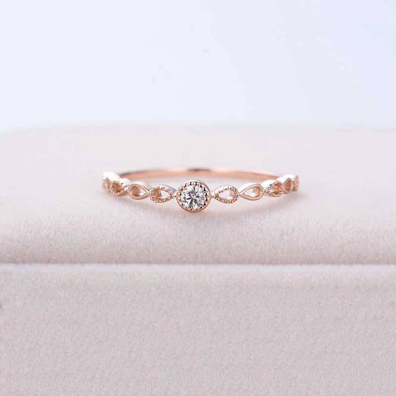 

Tisonliz Dainty Hollow Zircon Crystal Rings Rose Gold Silver Rings Statement Jewelry for Women Jewelry Wholesale Dropshipping