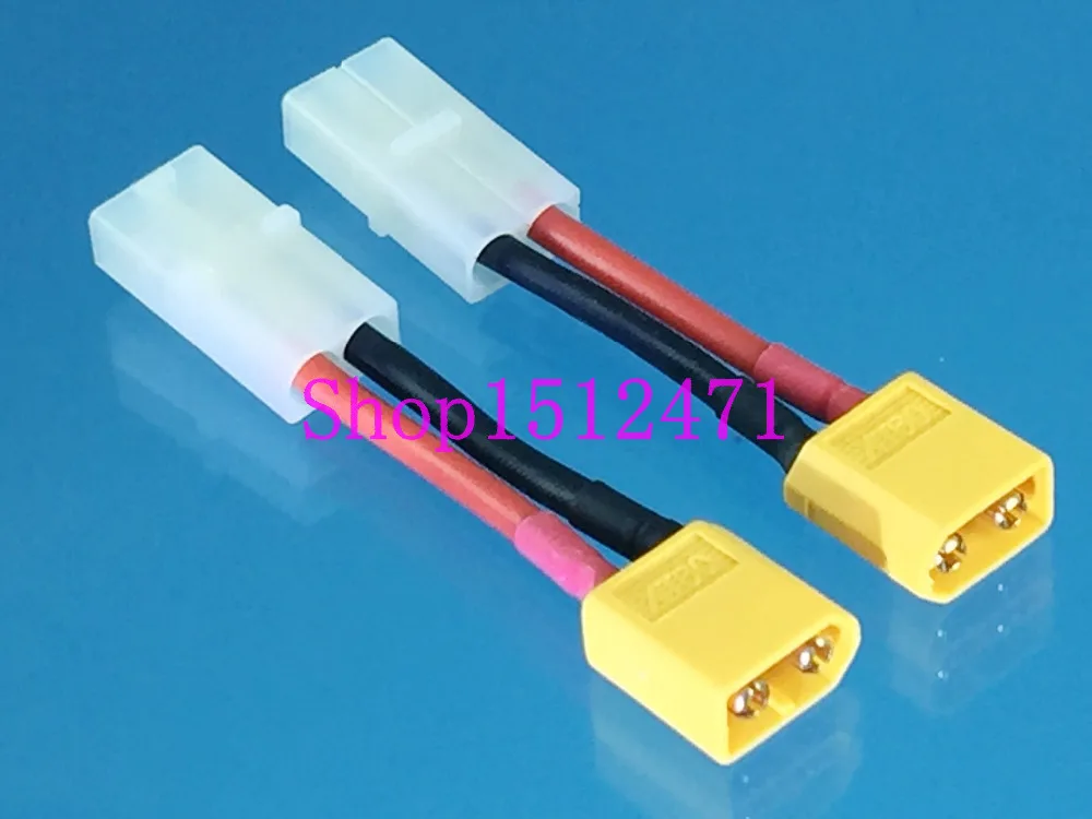 

2pcs Male XT60 XT-60 Connector to Female Big TAMIYA 14AWG Wire Adapter for RC