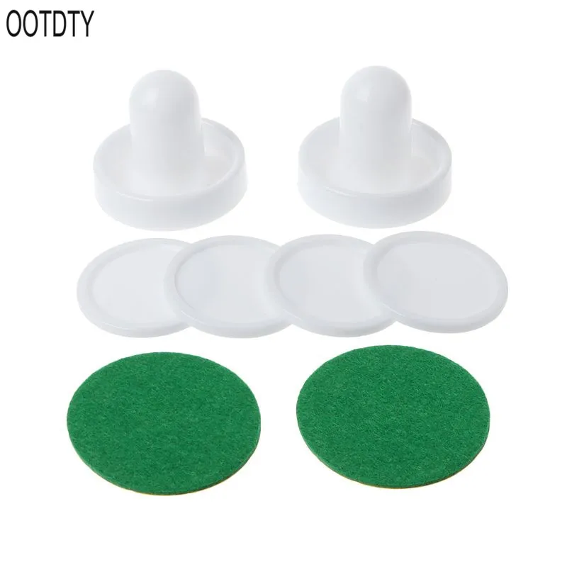 White Air Hockey Accessories 50mm Goalies& 60mm Puck Felt Pusher Mallet Adult Table Games Entertaining Toys