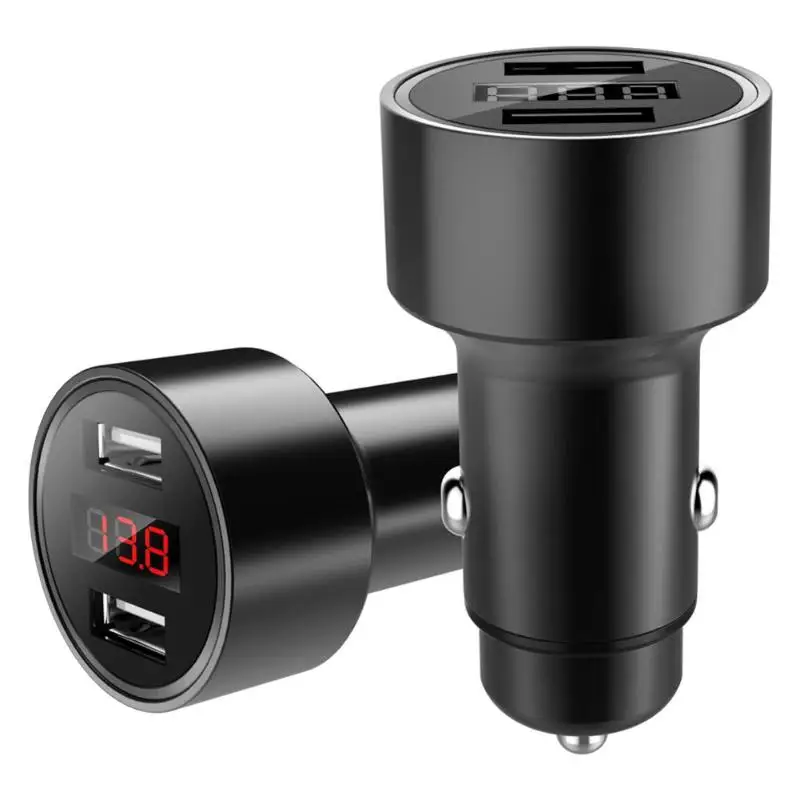 Dual USB Ports 3.1A Car Phone Charger LED Digital Display Car Charger For iPhone Samsung Xiaomi Mobile Phone USB Car Charger 