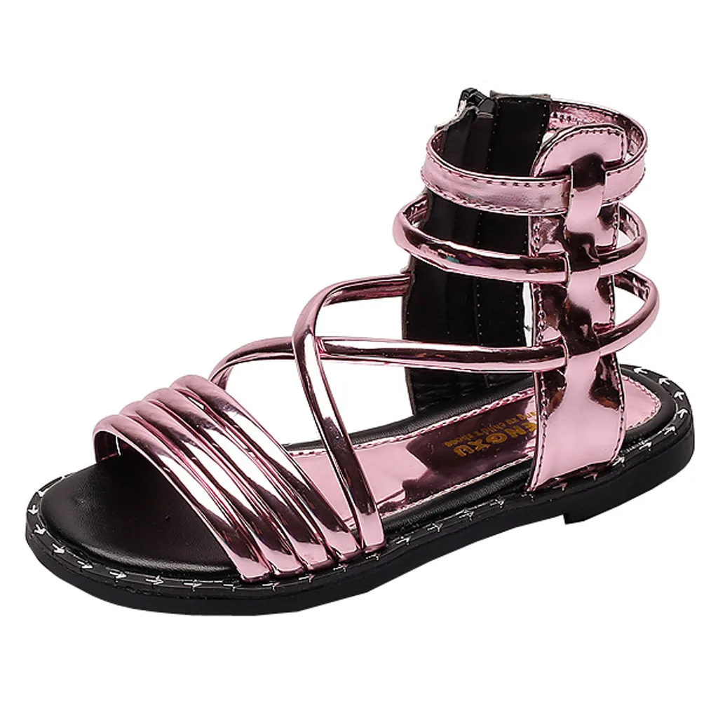 Два способа ношения; MUQGEW; коллекция года; летние модные детские резиновые тапочки для маленьких девочек; сандалии в римском стиле; повседневные сандалии; обувь - Цвет: Pink