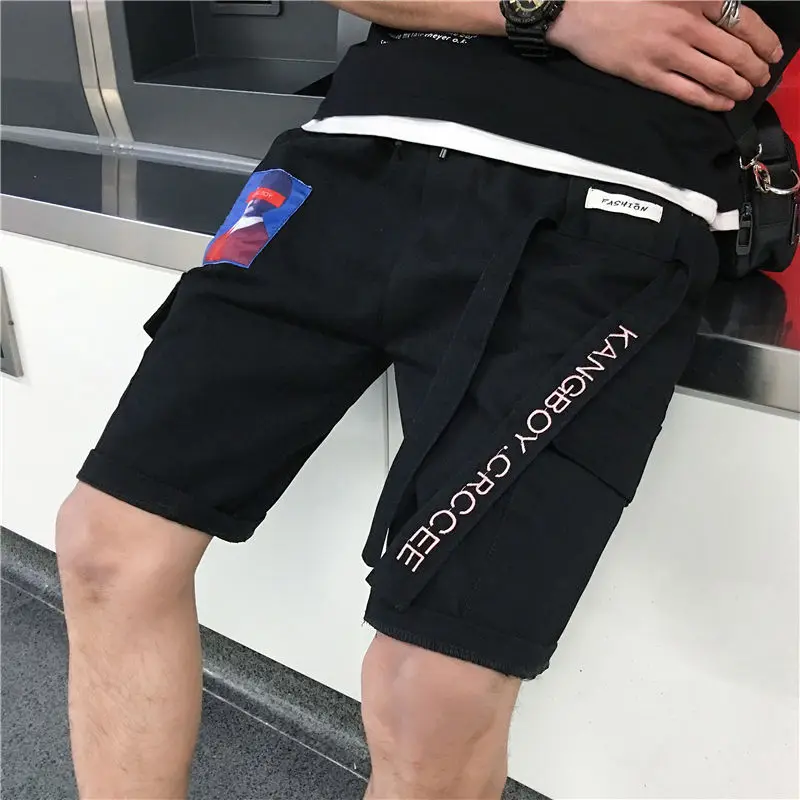 Hip Hop Casual Shorts Men Ribbons Design Shorts 2019 Summer Fashion Male Short Jogger Streetwear Black Pink WG216 Hip Hop Casual Shorts Men Ribbons Design Shorts 2019 Summer Fashion Male Short Jogger Streetwear Black Pink WG216