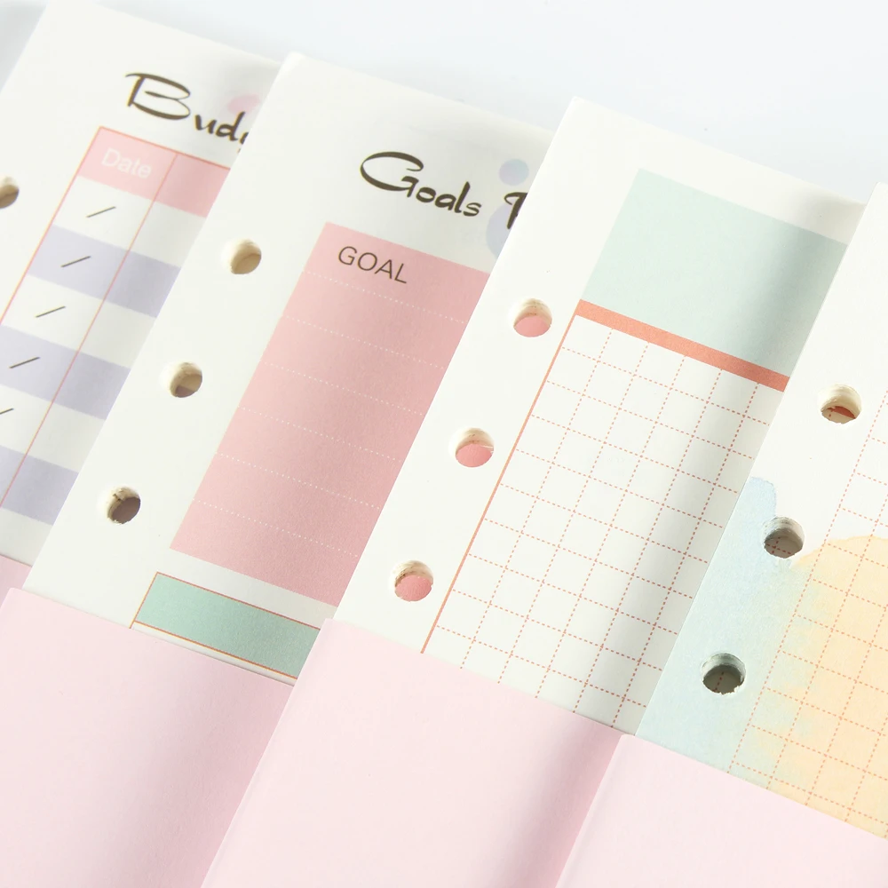 New creative 6 holes inner paper core for spiral notebooks,cute cartoon office school refilling paper stationery,7 kinds A5 A6 New creative 6 holes inner paper core for spiral notebooks,cute cartoon office school refilling paper stationery,7 kinds A5 A6