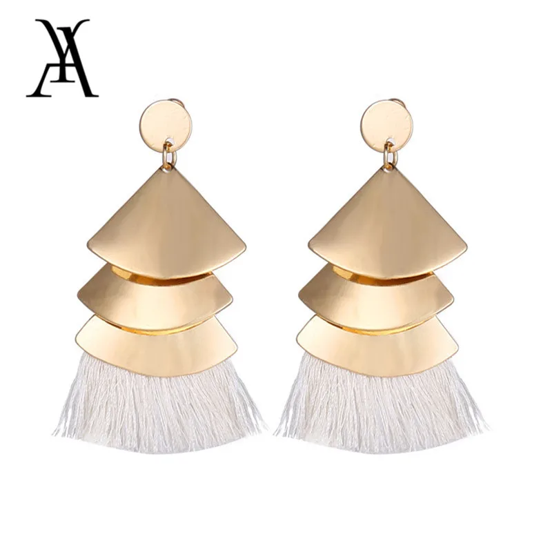 AY Bohemia Tassel Earrings Fashion Ladies Temperament Drop Round Alloy Vintage Handmade Jewelry Gift Women's | Украшения и