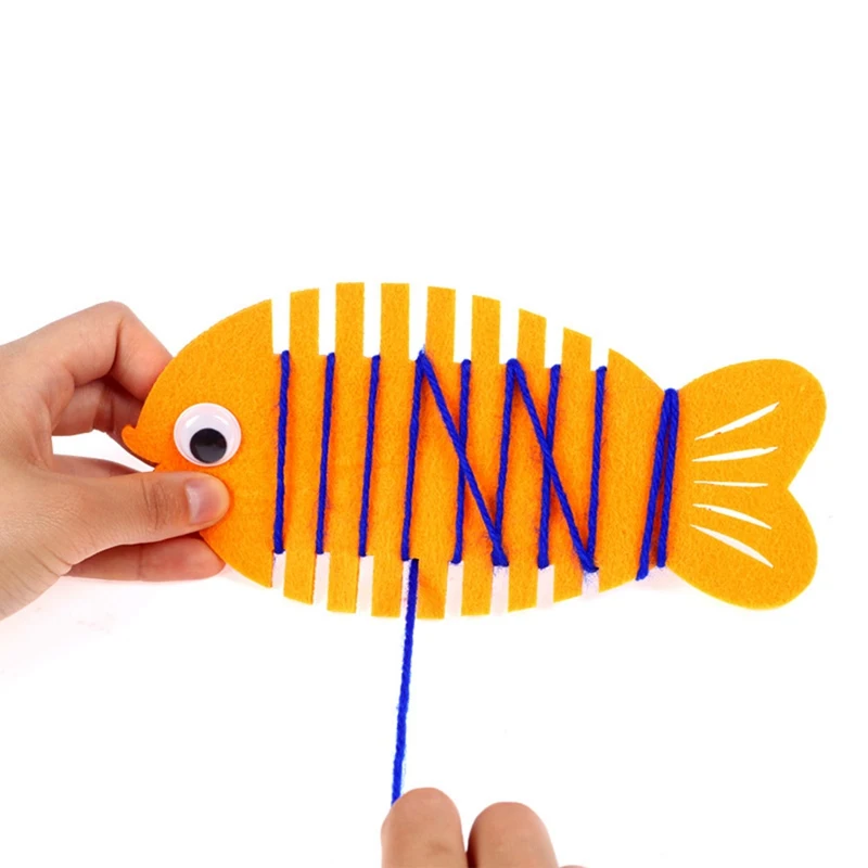 

New Fashion DIY Fish String Line Winding Toy Handmade Educational Toys Kindergarten Child