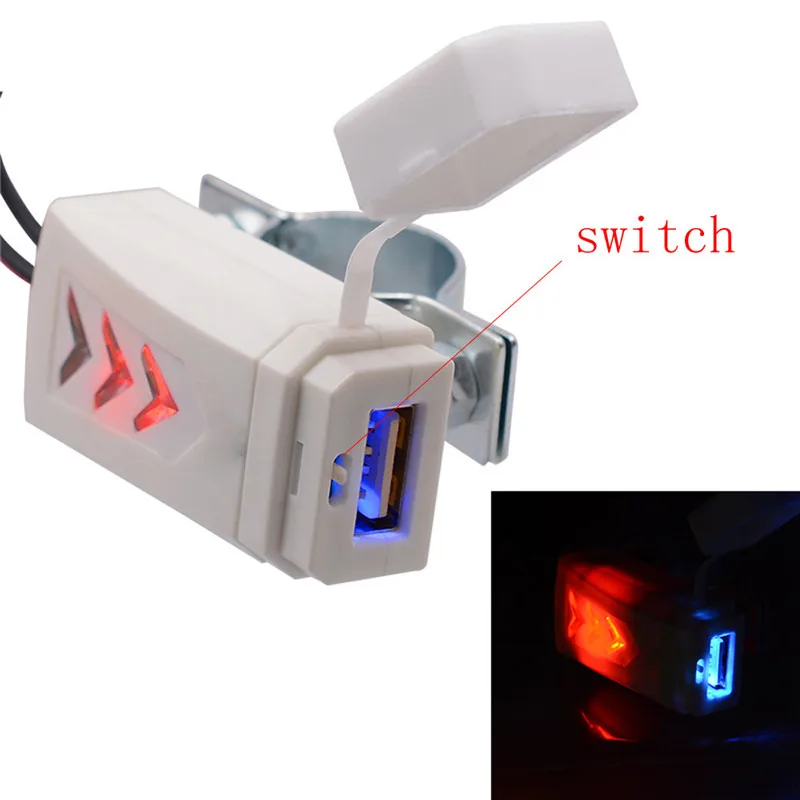 

New Arrival Waterproof Motorcycle Cell Phone Charging USB Charger With Switch 170925