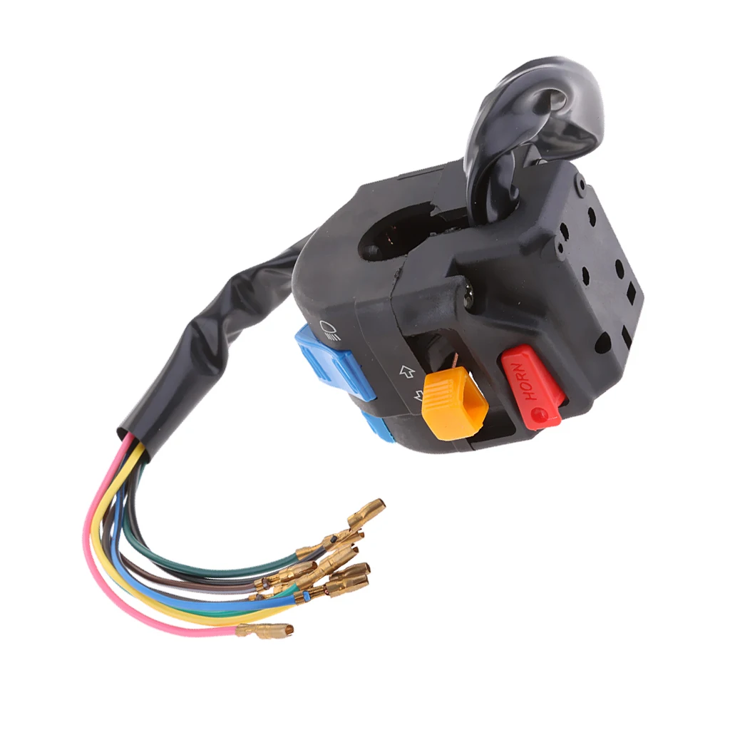 Motorcycle  22mm Handlebar Control Switch Mount Warning Light Turn Signal Horn Ignition Start Kill Overtaking Buttons Switch