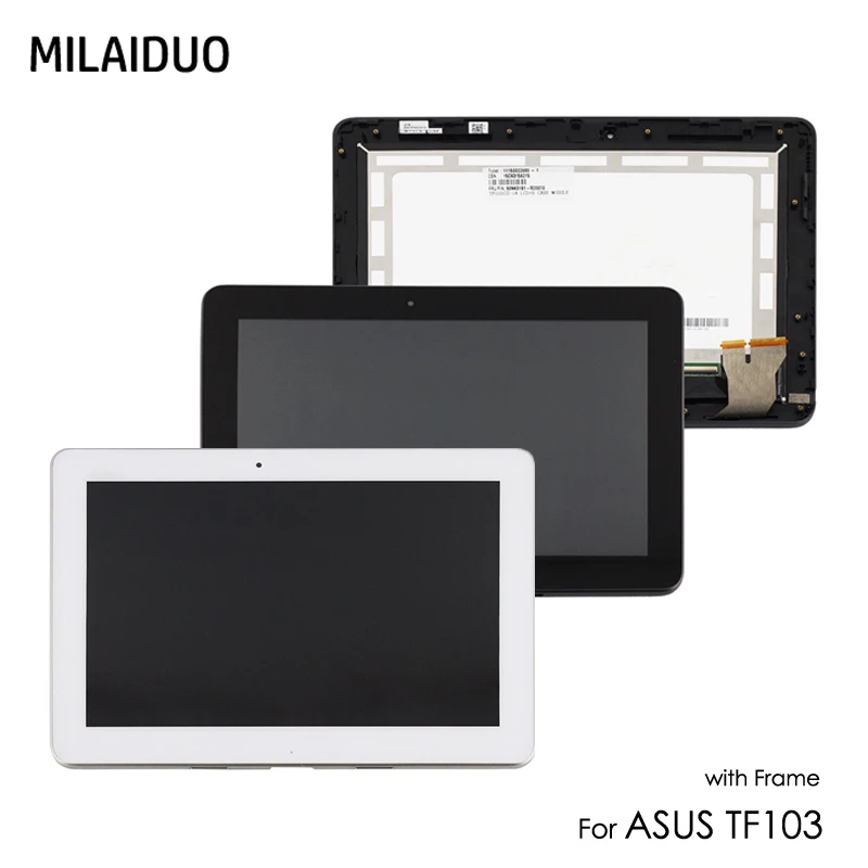 

LCD Display For ASUS Transformer Pad TF103 TF103CG K018 LCD Touch Screen Digitizer Sensor Panel Assembly White No Frame Parts