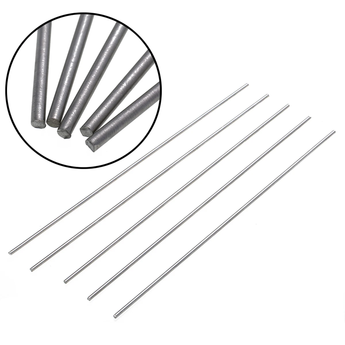 5pcs Grade 5 GR5 Titanium Ti Rods Stick Bar Shaft 3mm Diameter 25cm Length For Industries Tools