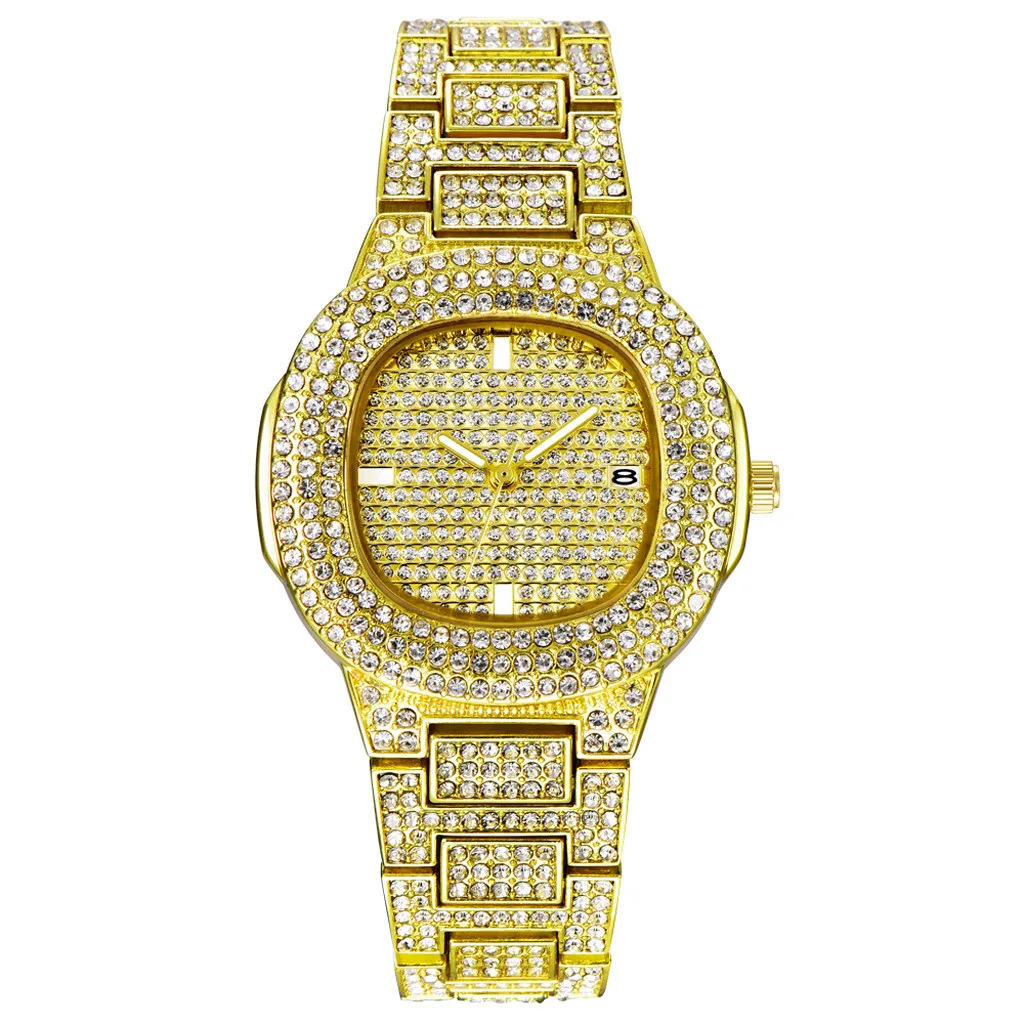 Женские часы лучший бренд класса люкс Bling полностью горный хрусталь часы кварцевые Iced Out цвета: золотистый, серебристый наручные часы с блиллиантами Relogio Feminino A3