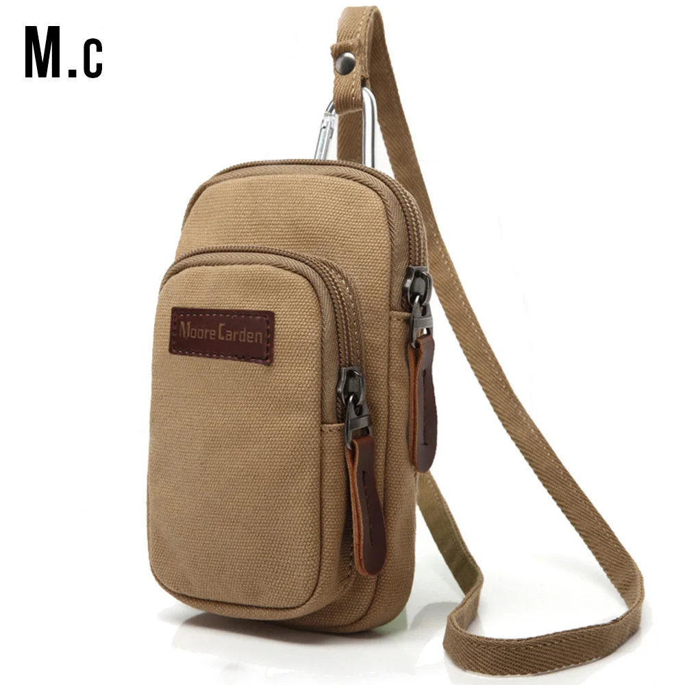 Men&#39;s New Design Vintage Canvas Mini Small Bags Crossbody Chest Phone Bag for Men Shoulder Strap ...
