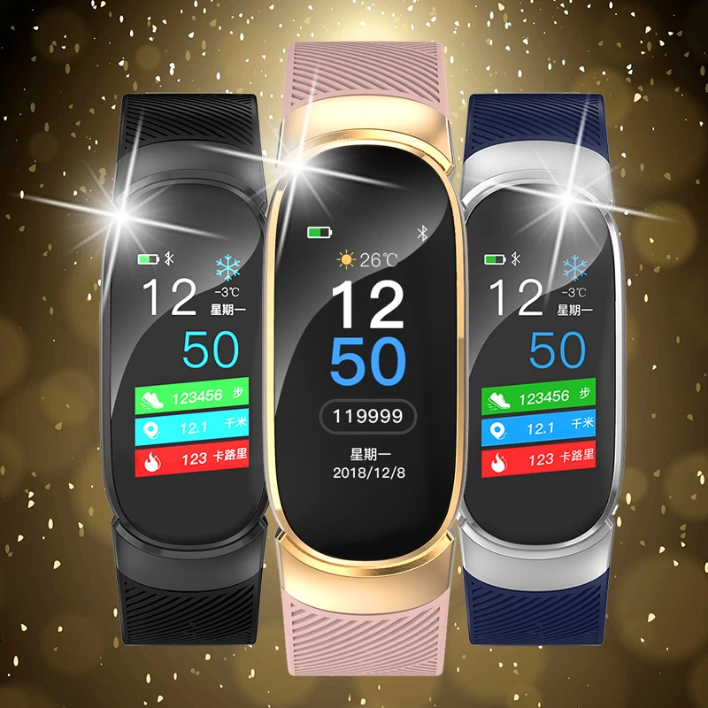

BANGWEI 2019 Smart Sport Watch Women IP67 Waterproof Watch Heart Rate Sleep Monitor Information Call Reminder smartwatch + Box