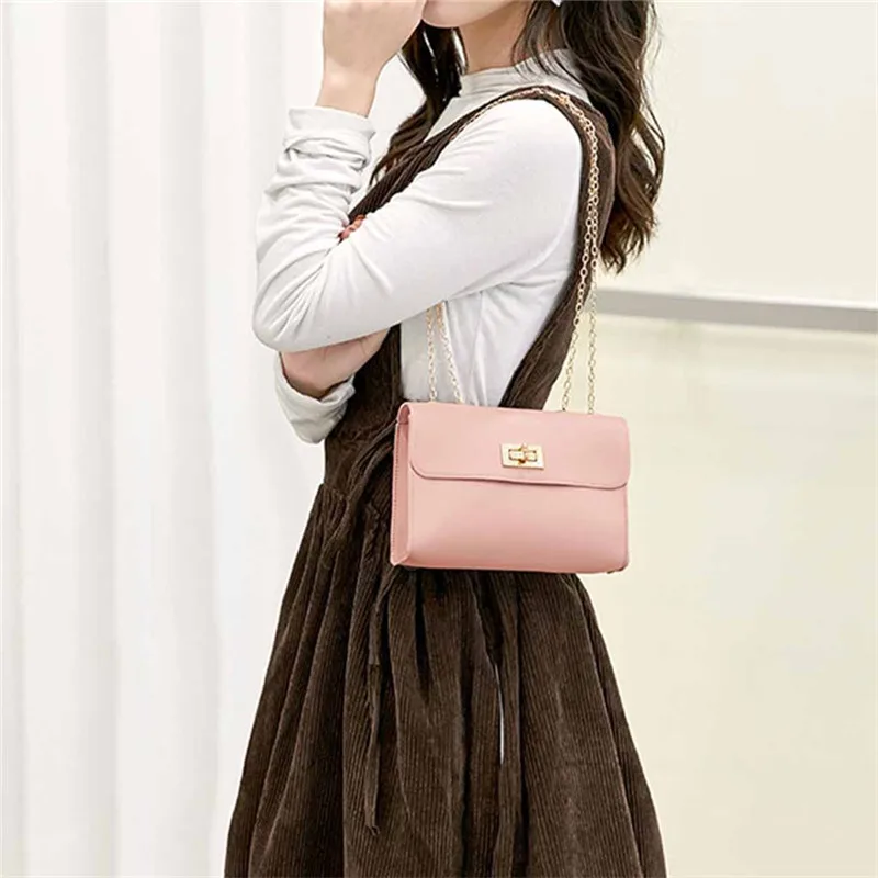 

Fashion Simple Small Square Bag Women's Designer Handbag 2019 High-quality PU Leather Chain Mobile Phone Shoulder bags