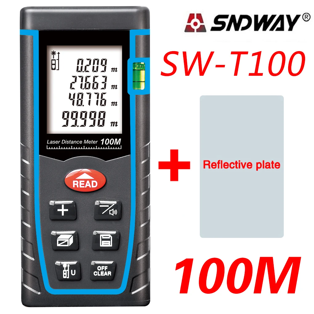 

SNDWAY Laser Distance Meter 40M 60M 80M 100M Rangefinder Trena Tape Build Measure Device Ruler Diastimeter Measure Roulette Tool