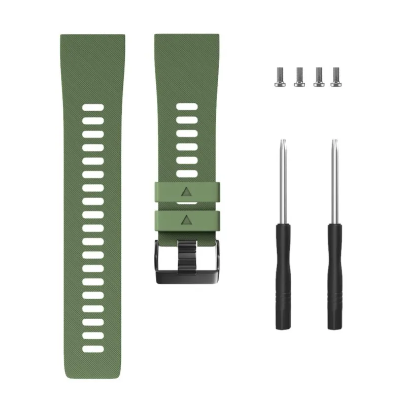 

Watch Band Strap Pin Buckled Silicone Stainless Steel Wristband Replacement Accessories for Garmin Forerunner 35
